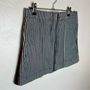Veronica Beard Jeans Denim Striped Front-Zip Mini Skirt Street wear size 10